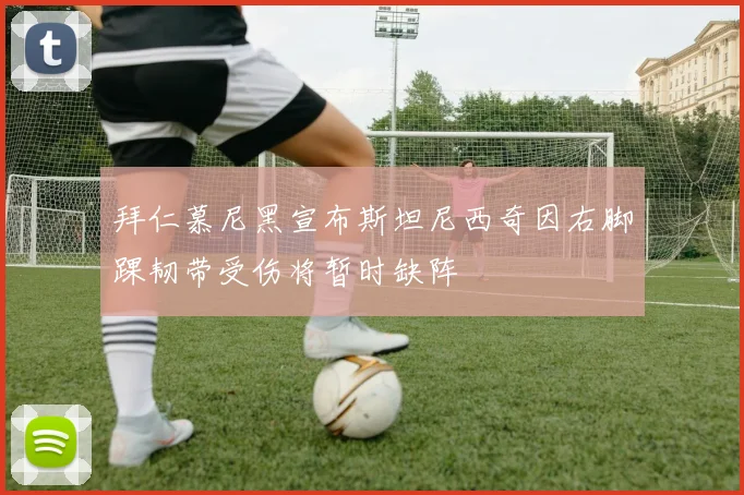 拜仁慕尼黑宣布斯坦尼西奇因右脚踝韧带受伤将暂时缺阵